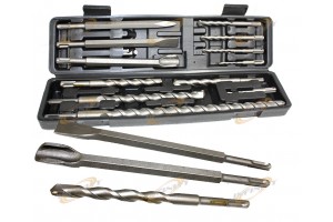 12pc SDS Hammer Drill Bits Carbide Tip Flute Concrete Masonry Bricks w/ CASE